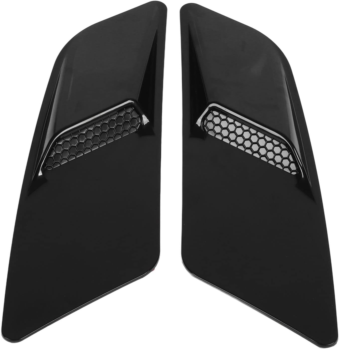 Hood Scoops Air Vent Protection Cover, Glossy Black 2 Pieces Front Hood Decoration Air Intake Cover for 2015-2017