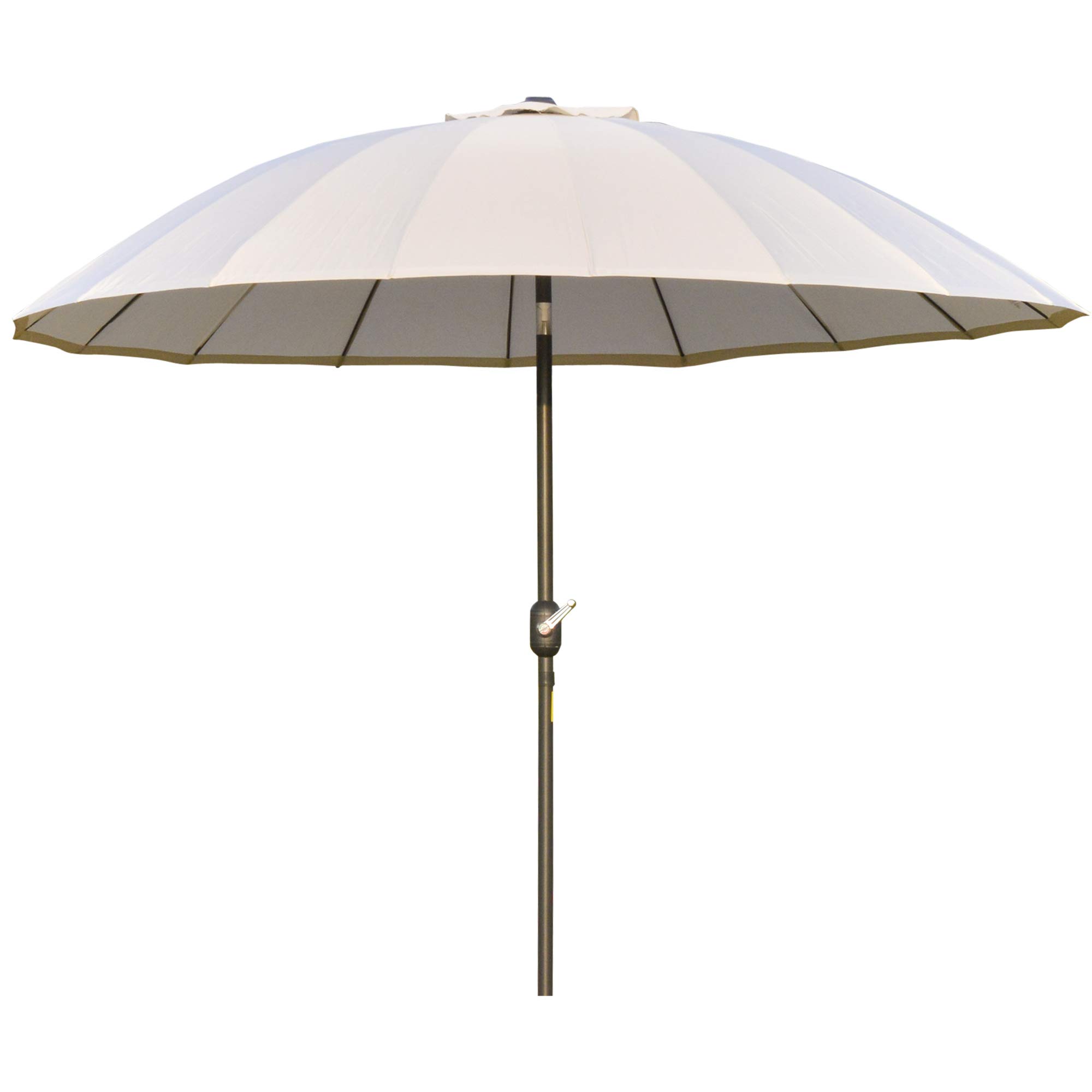 Outsunny Sombrilla de Jardín Ø250x240 cm con Manivela Parasol Exterior con Mecanismo de Inclinación y Poste Desmontable de Metal para Terraza Piscina Patio