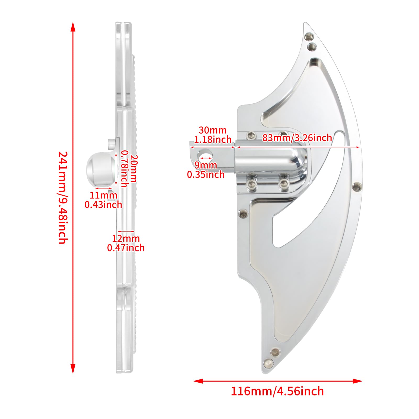 HDBUBALUS Pedane Anteriori Per Moto In Alluminio Forgiato: Regolabili 3 Posizioni Per Harley Road King E FL - 4