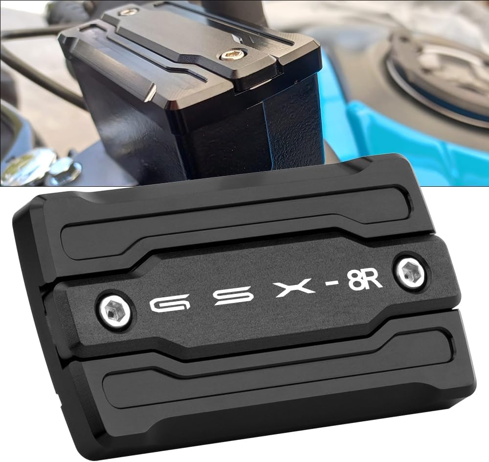 Front Brake Master Cylinder Cap for Motorbikes for GSX-8R 2024-2026 CNC Machined Aluminum gsx-8r Accessories (Black)