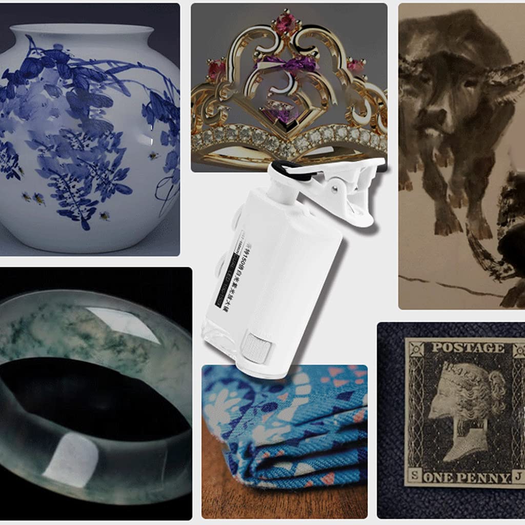 YZYDF 100X-150X LED Lighted Z-OOM Pocket Microscope Portable Handheld Microscope with LED Lighting Glass