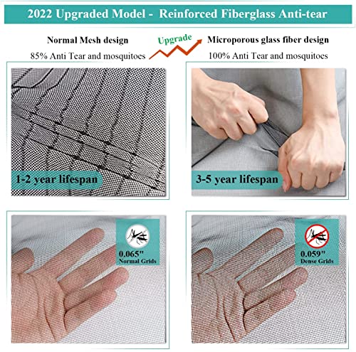 Upgraded Anti-Rip Fiberglass Door Screen Magnetic Closure, Fit Door Size Up To 38" X 82”，Ac Window Seal For Portable Air-Conditioner, Upgrade Portable Ac Window Kit Casement For All Mobile Air Conditi #TOP1