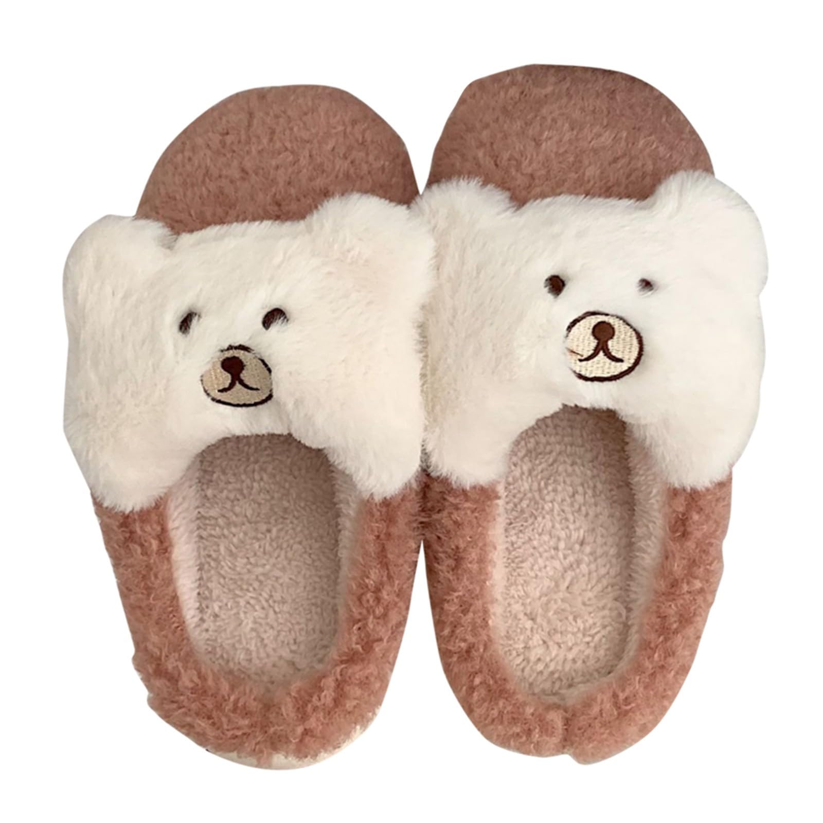 Pantuflas de mujer con diseño de oso y corazón