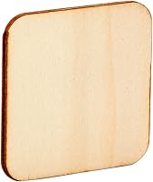 Vista 8 de Paquete de 60 cuadrados de madera de 2 x 2 para manualidades, recortes de madera sin terminar de 0.098 in con esquinas redondeadas
