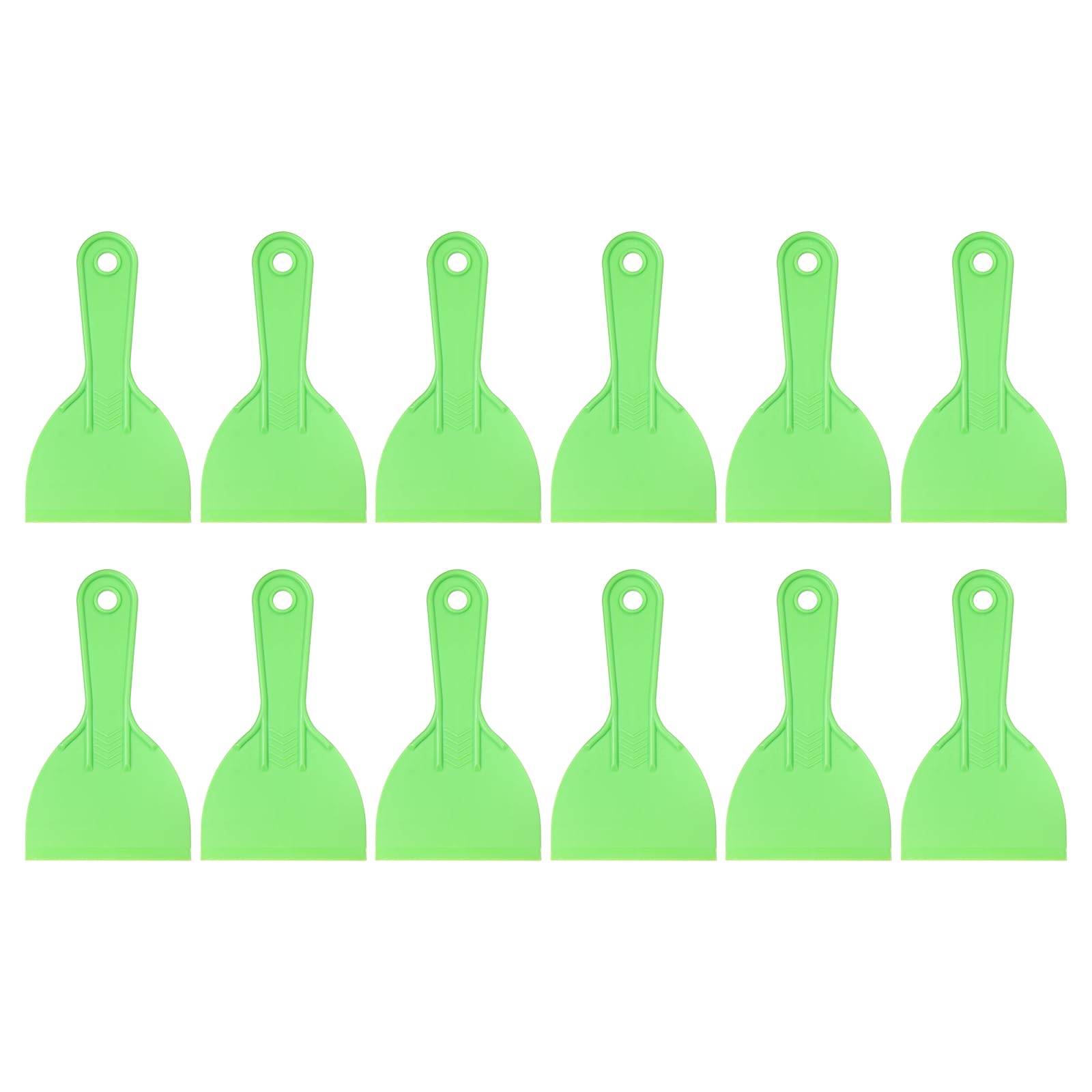 sourcing map 12pcs Putty Scraper 3.94" Plastic Flexible Putty Knives Disposable Paint Spreader Cleaner Tool for Spackling, Patching Painting Repairing, Green