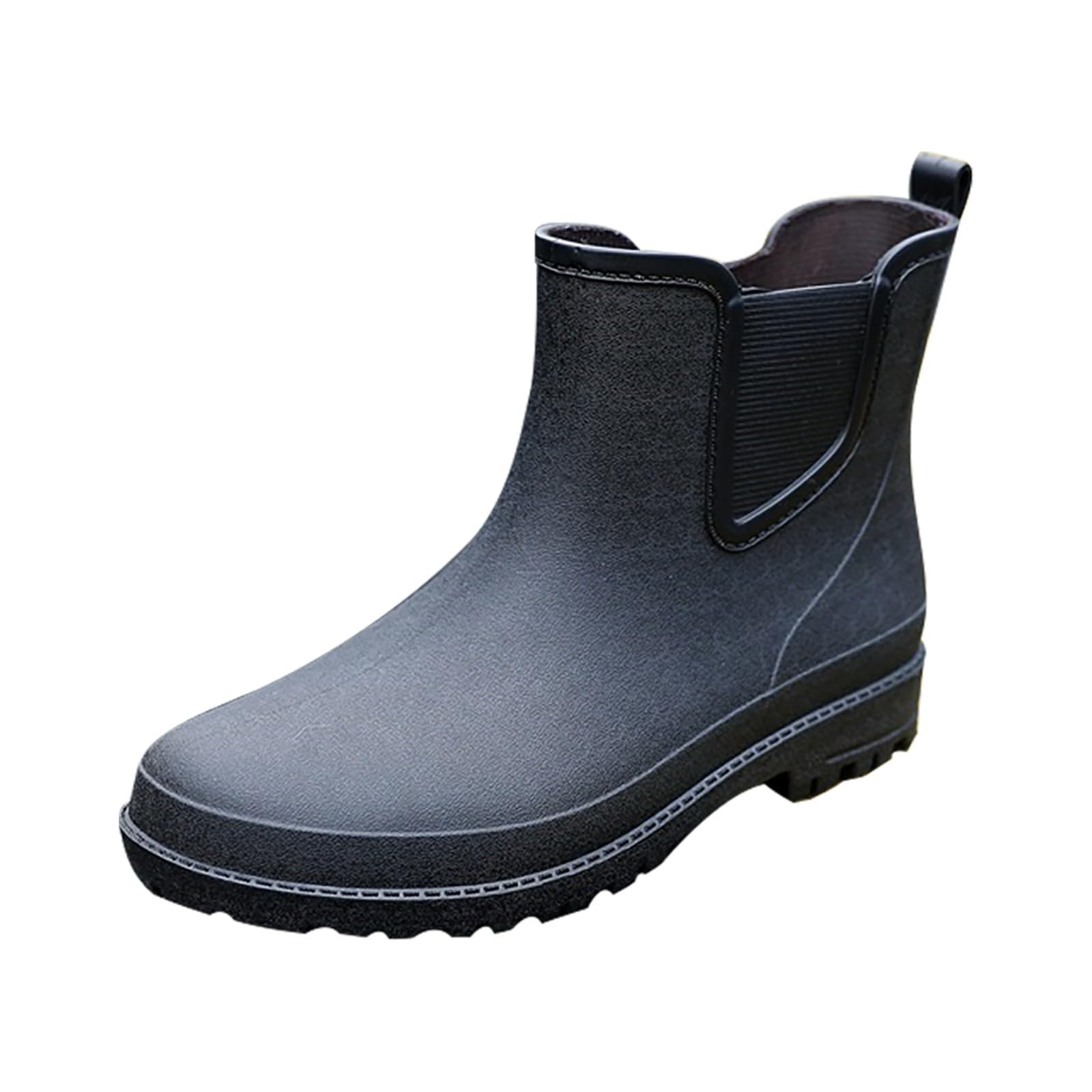 Generisch Bottines de pluie pour homme - Imperméables - En caoutchouc - Antidérapantes - Légères à enfiler - Douces et confortables - Pour le jardin, la sécurité et la pêche