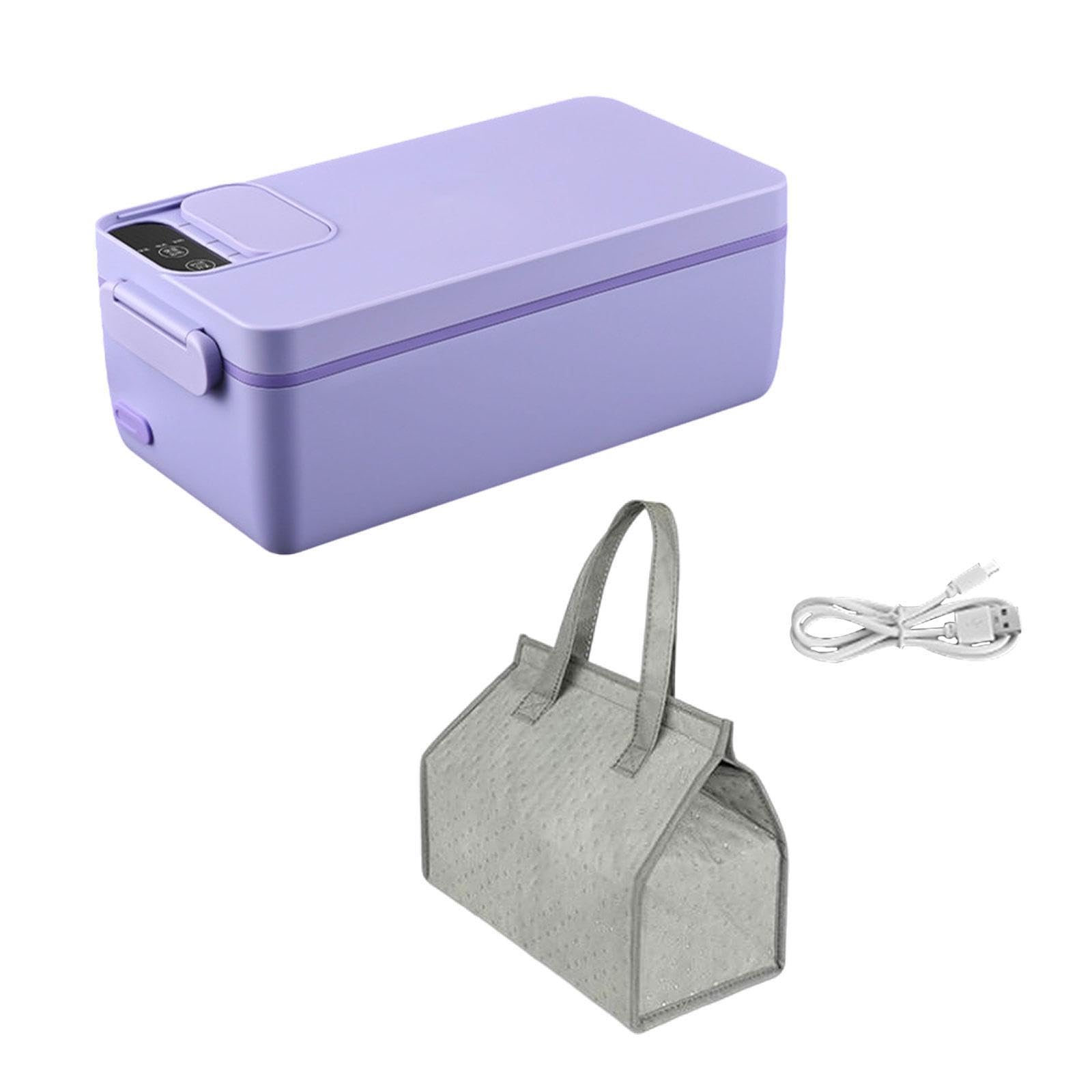 Calentador Eléctrico para Fiambreras, Portátil, Calentamiento Rápido, Silencioso, Acero Inoxidable Apto para Uso Alimentario, Ligero, Adecuado para Es, Violeta, Individual
