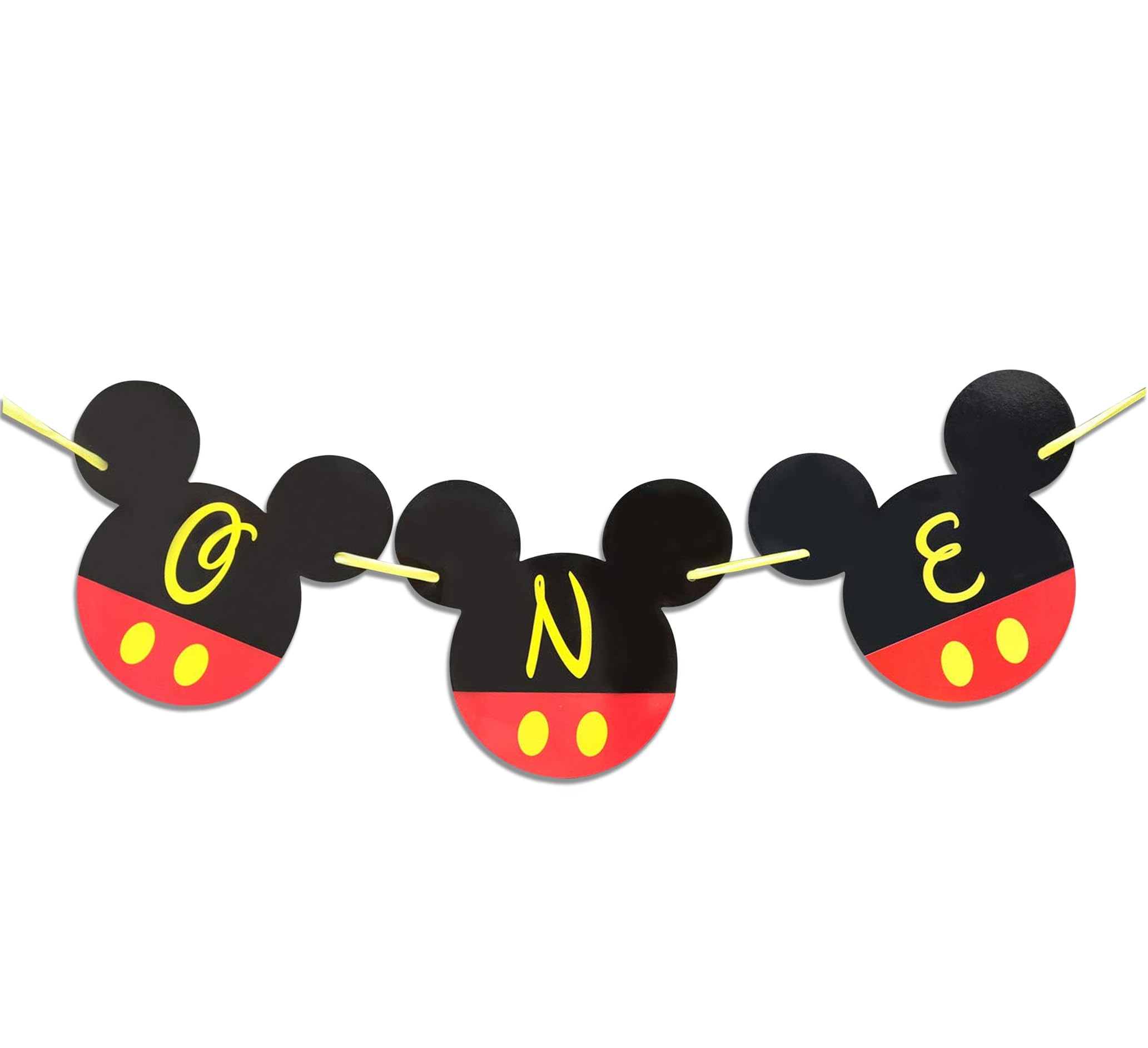 Mickey Mouse themed Birthday Decorations – ONE High Chair banner, Party Favor Supplies 8