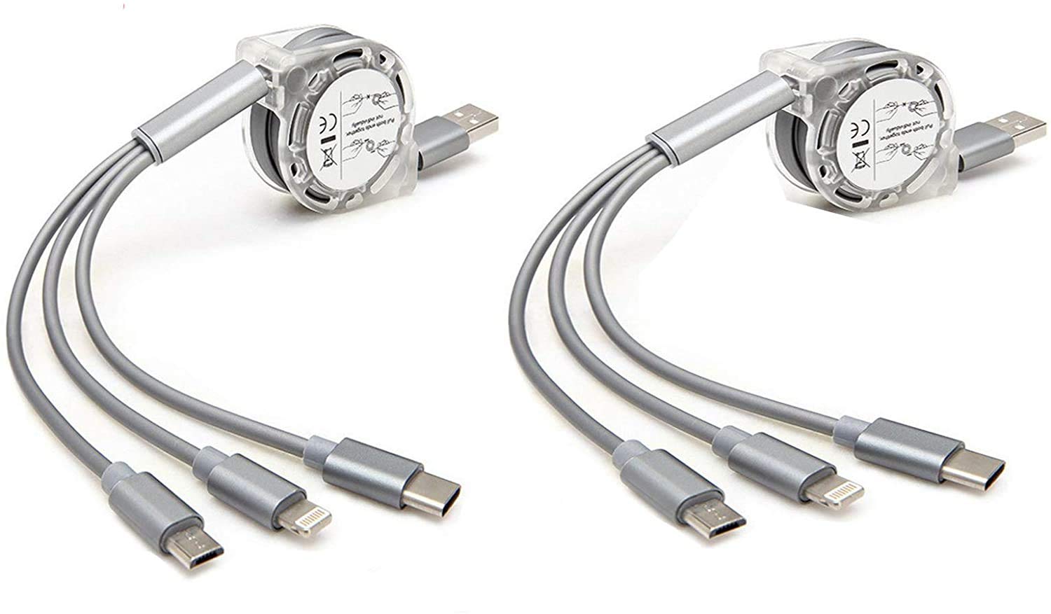 UNI PRO Multi Retractable Fast Charger Cord 3A, Multiple Charging Cable 4Ft/1.2m 3-in-1 USB Charge Cord with Phone/Type C/Micro USB for Phone/Tablets/Samsung Galaxy/Pixel/Sony/LG/HTC (Grey) (B08KWLY9NS) Amazon Price History, Amazon Price Tracker