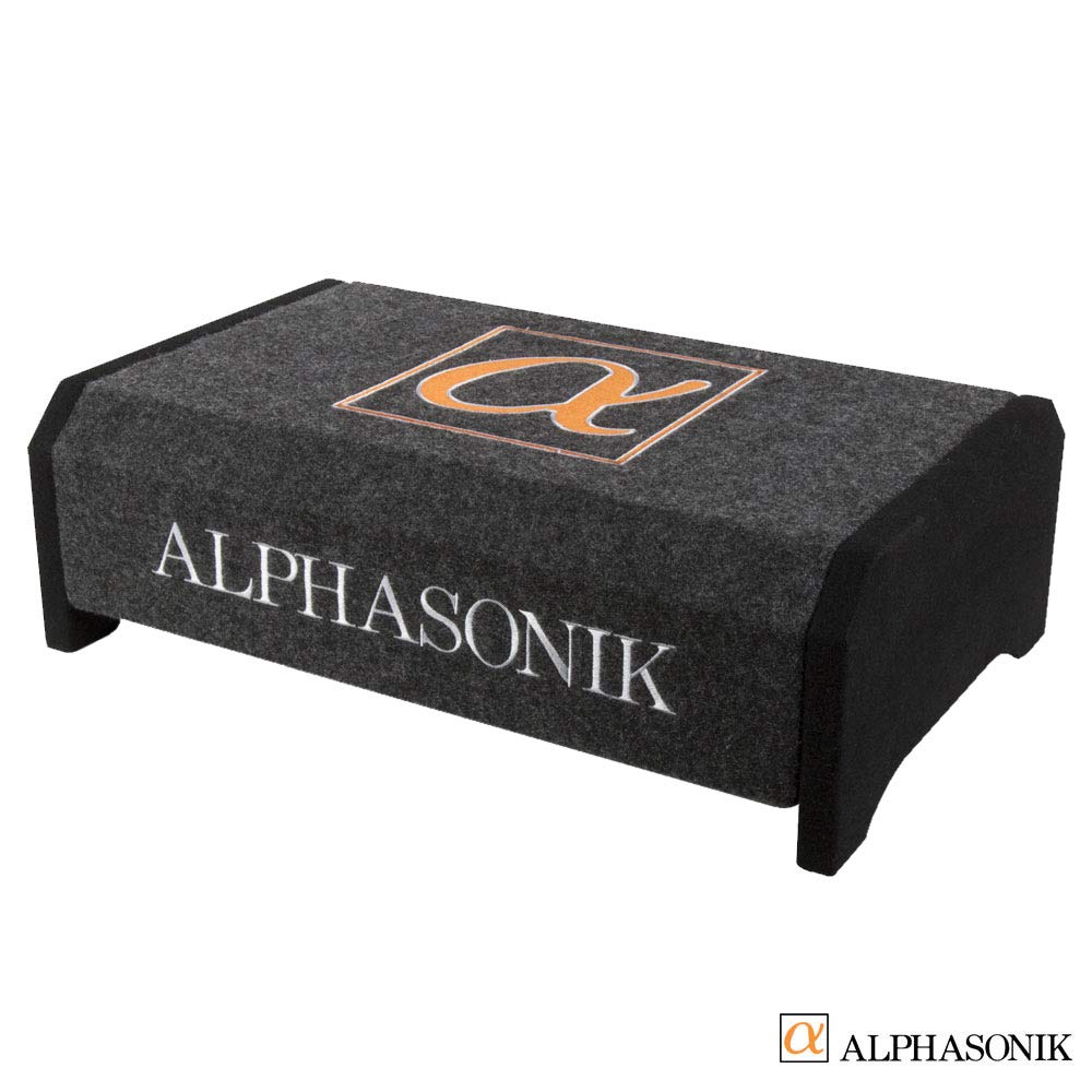Alphasonik AS10DF 10" 1200 Watts 4-Ohm Down Fire Shallow Mount Flat Enclosed Sub woofer for Tight Spaces in Cars and Trucks, Slim Thin Loaded Subwoofer Air Tight Sealed Bass Enclosure