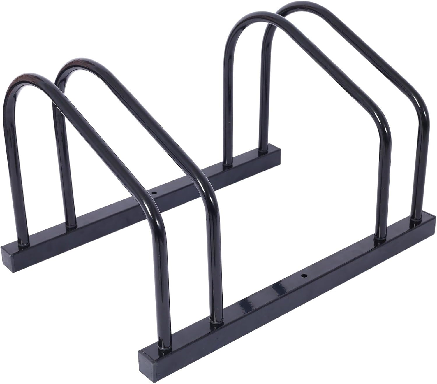 Heavy-Duty 2-Bike Floor Parking Rack Stand for Indoor/Outdoor Use, Stable Bike Organizer for Garage and Outdoor Use, Black