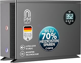 poolomio® Wärmepumpe Pool 50-80 m³ | Effiziente Full Inverter Wärmepumpe Invermo 14 kW mit Smarter App-Steuerung | Ultra leise Poolheizung mit Smarter App-Steuerung (14.000 Watt, COP 15)