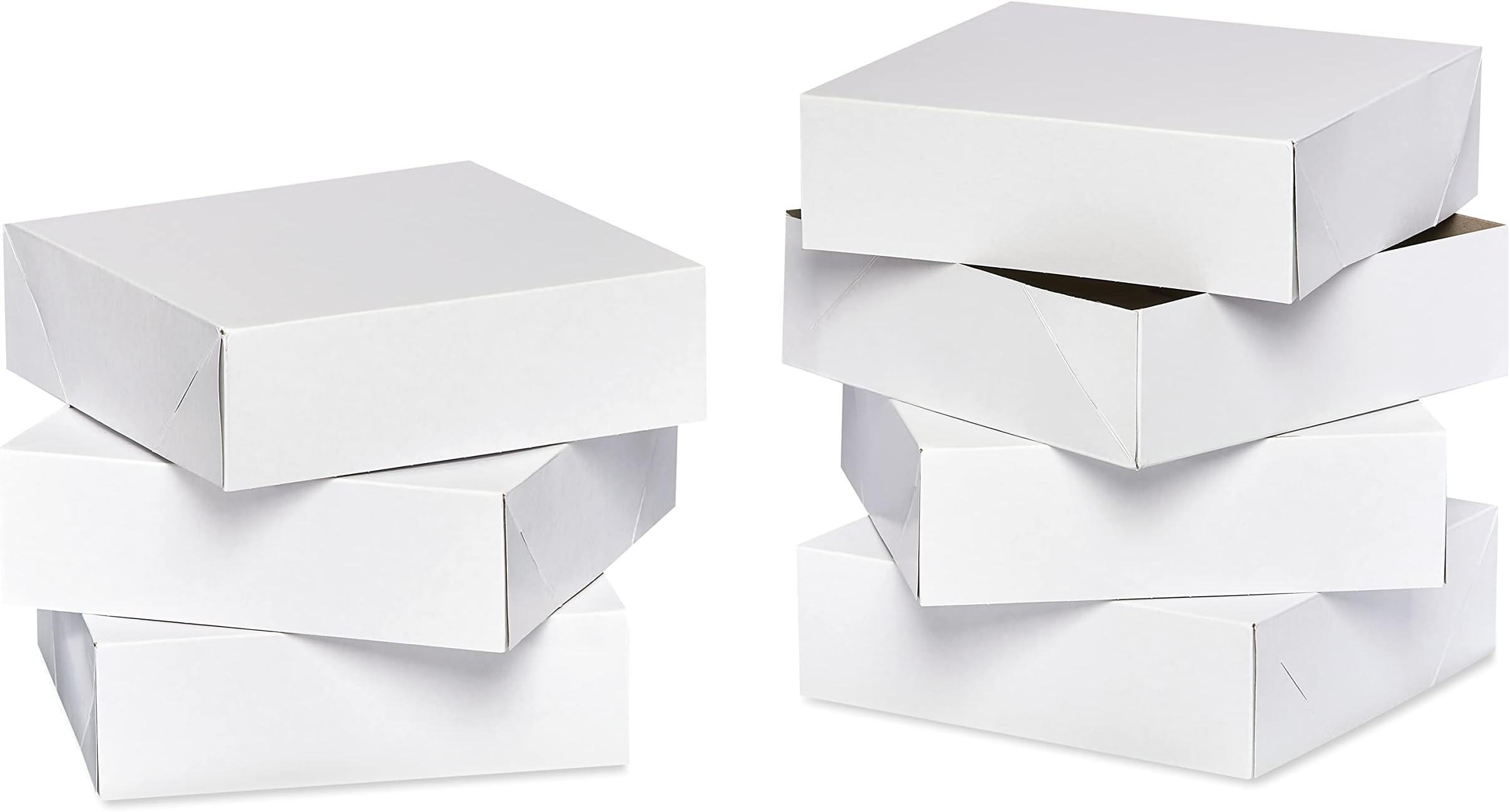 American Greetings Square White Gift Boxes with Lids, for Birthdays, Holidays and All Occasions, (6 Boxes, 9'' x 9'')