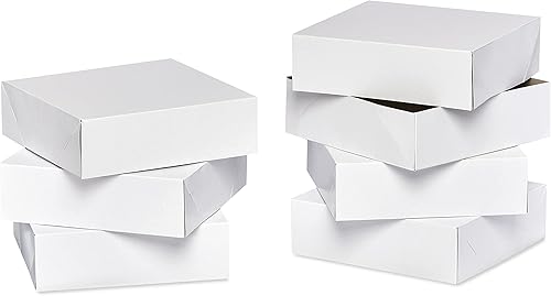 American Greetings Cajas de regalo cuadradas blancas con tapas, para cumpleaños, vacaciones y todas las ocasiones, (6 cajas, 9 x 9 pulgadas)