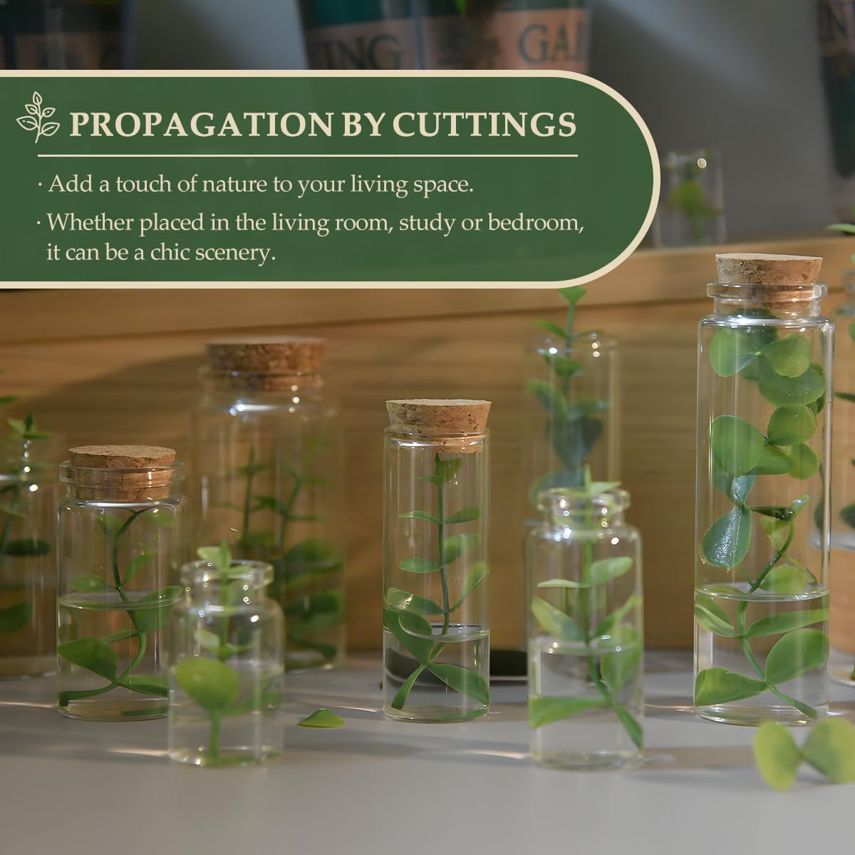 21-Pack 100ml (3.38 oz) Glass Bottles with Cork Stoppers – for Spell Bottles, Spice Jars, DIY Party Favors, Travel Memories & Plant Propagation – Empty Recyclable Containers for Crafts, Kitchen,Décor