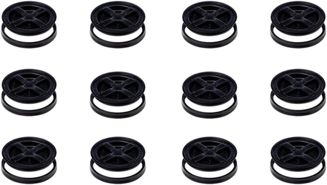 5 Gallon Black Gamma Seal Lids -12 Pack
