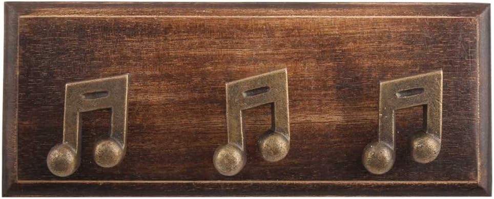 IndianShelf Handmade 4 Piece Multicolor Wooden Music Symbol Coat Hooks for Wall Mounted Keys Hat Hangers Holders