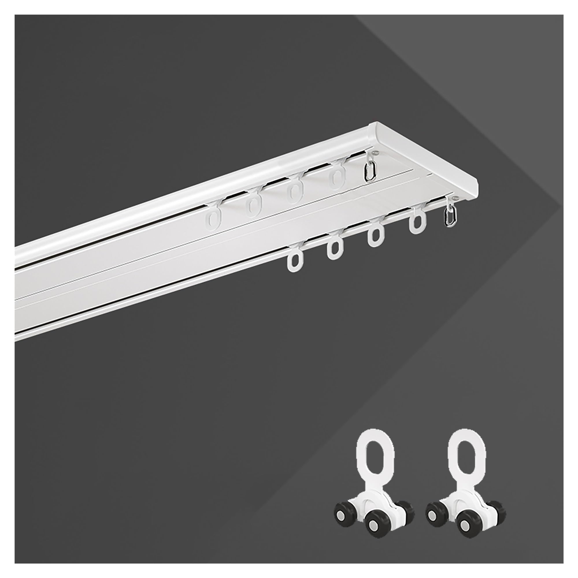 Séparateur de pièce coulissant avec rail de plafond blanc de 3 mètres pour studio