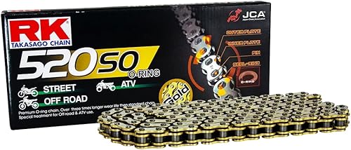 Miniatura 5 de RK Racing 52SO-62 - Cadena de acero con eslabón de conexión, 62 eslabones