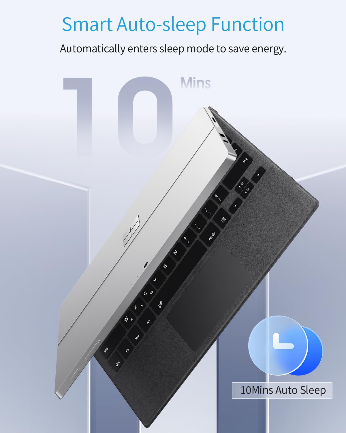 TiMOVO Clavier pour Microsoft Surface Pro 7 Plus/7/6/4/3/2017, Gris