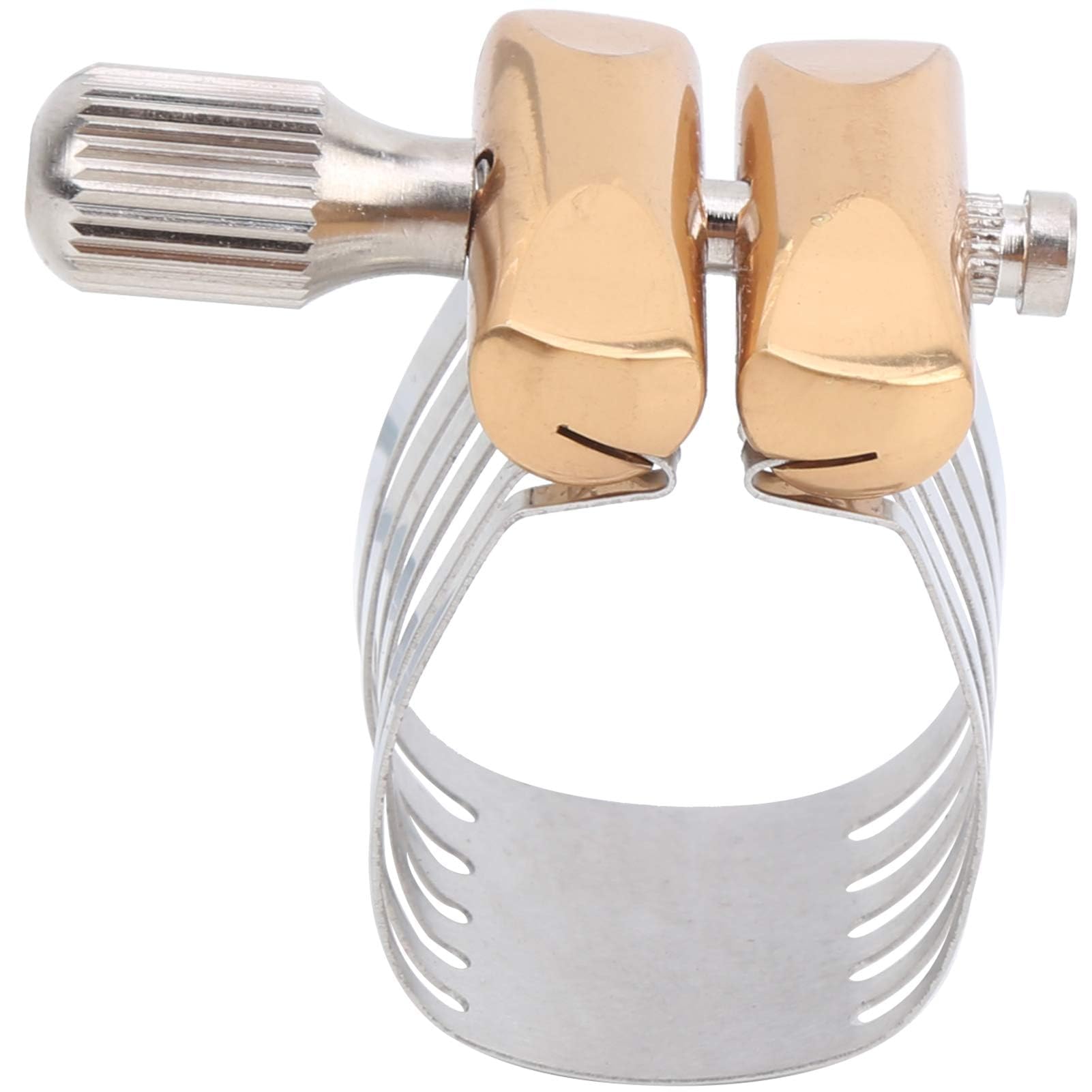 Agatige Ligadura Saxofón Alto, Ligadura Saxofón Boquilla Abrazadera Saxofón Acero Inoxidable Herramienta Boquilla Saxo para Instrumento del Portavoz de Saxo