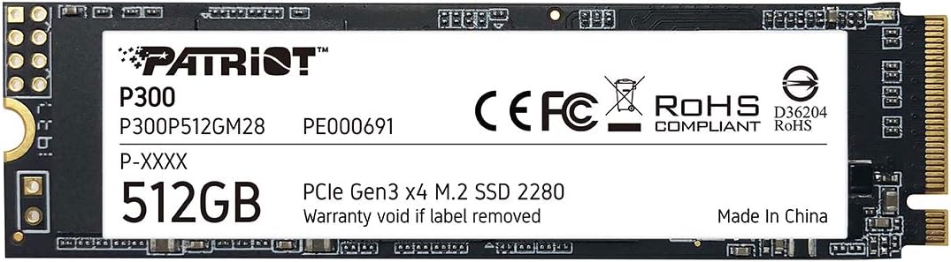 Patriot P300 M.2 PCIe Gen 3 x4 512GB SSD - P300P512GM28