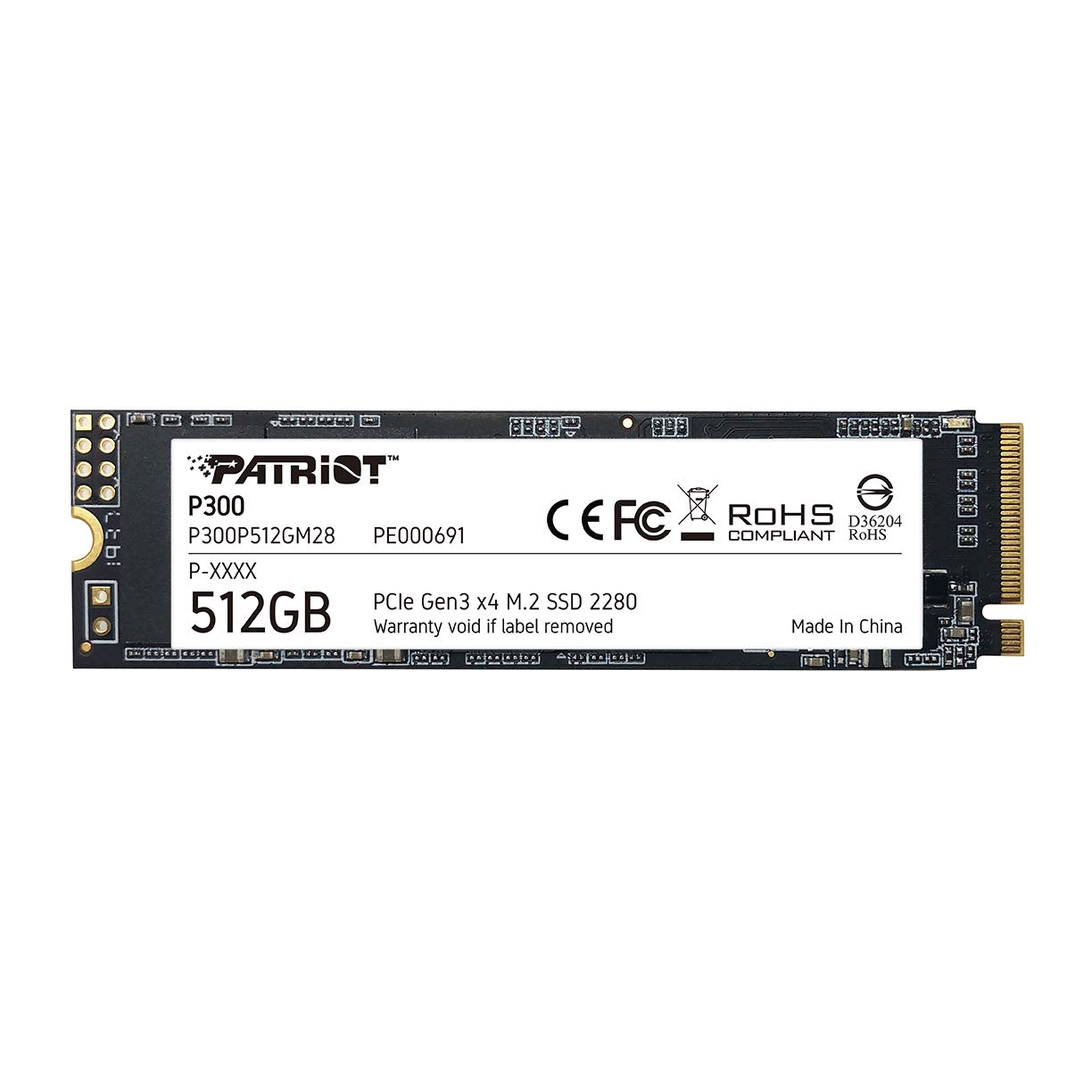 Patriot Memory P300 M.2 PCIe Gen 3 x4 512GB Low Power Consumption SSD P300P512GM28