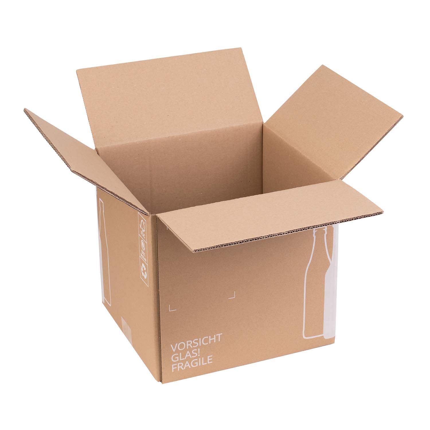smiley pack Flaschenversandkarton Bier 0,5 Liter für 9 Flaschen inklusive Einlage PTZ zertifiziert für Versand mit DHL DPD Bierflaschen Bierversandkarton Bierkarton Bierverpackung (20)