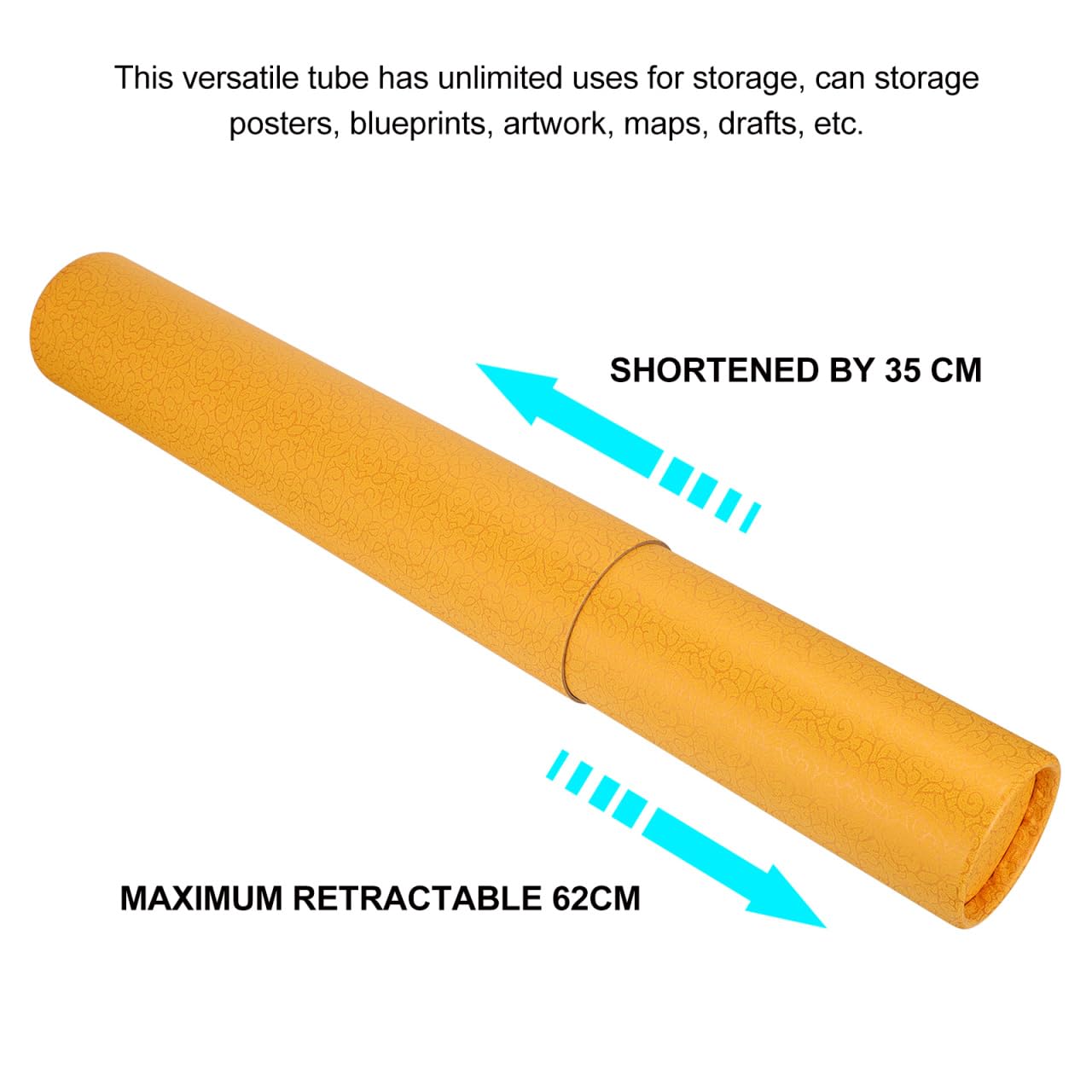 FOMIYES Tube Cylindrique Télescopique 13.78 Pouces Étanche Rangement pour Affiches Plans Documents Protection Lumière