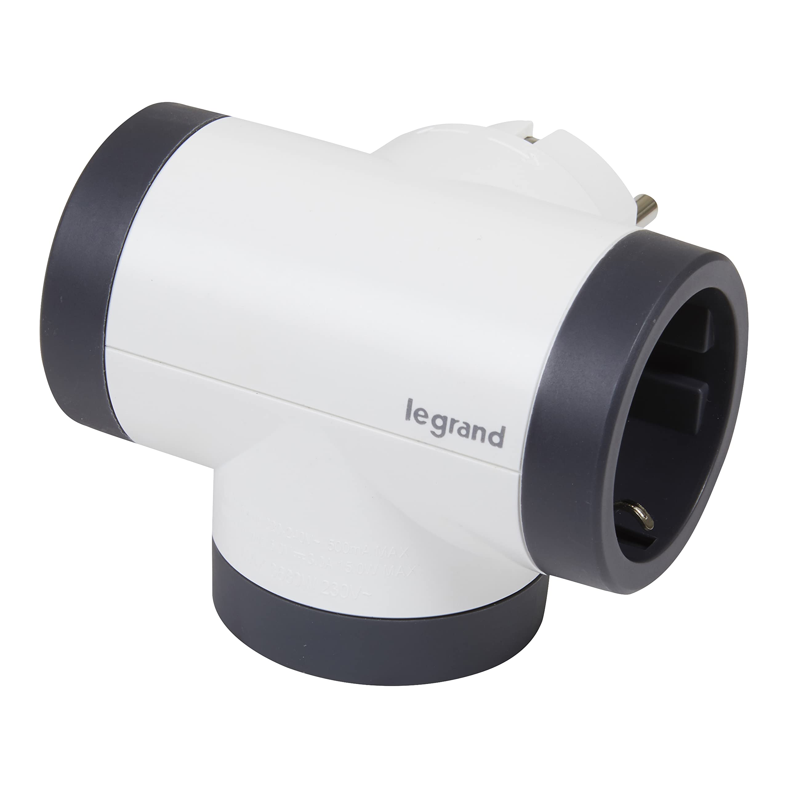 Legrand Presa Multipla Norma Tedesca 2+3 Prese, Colore Bianco, Schuko 16A 230V, Potenza Max 3680W, Forma A T - 2