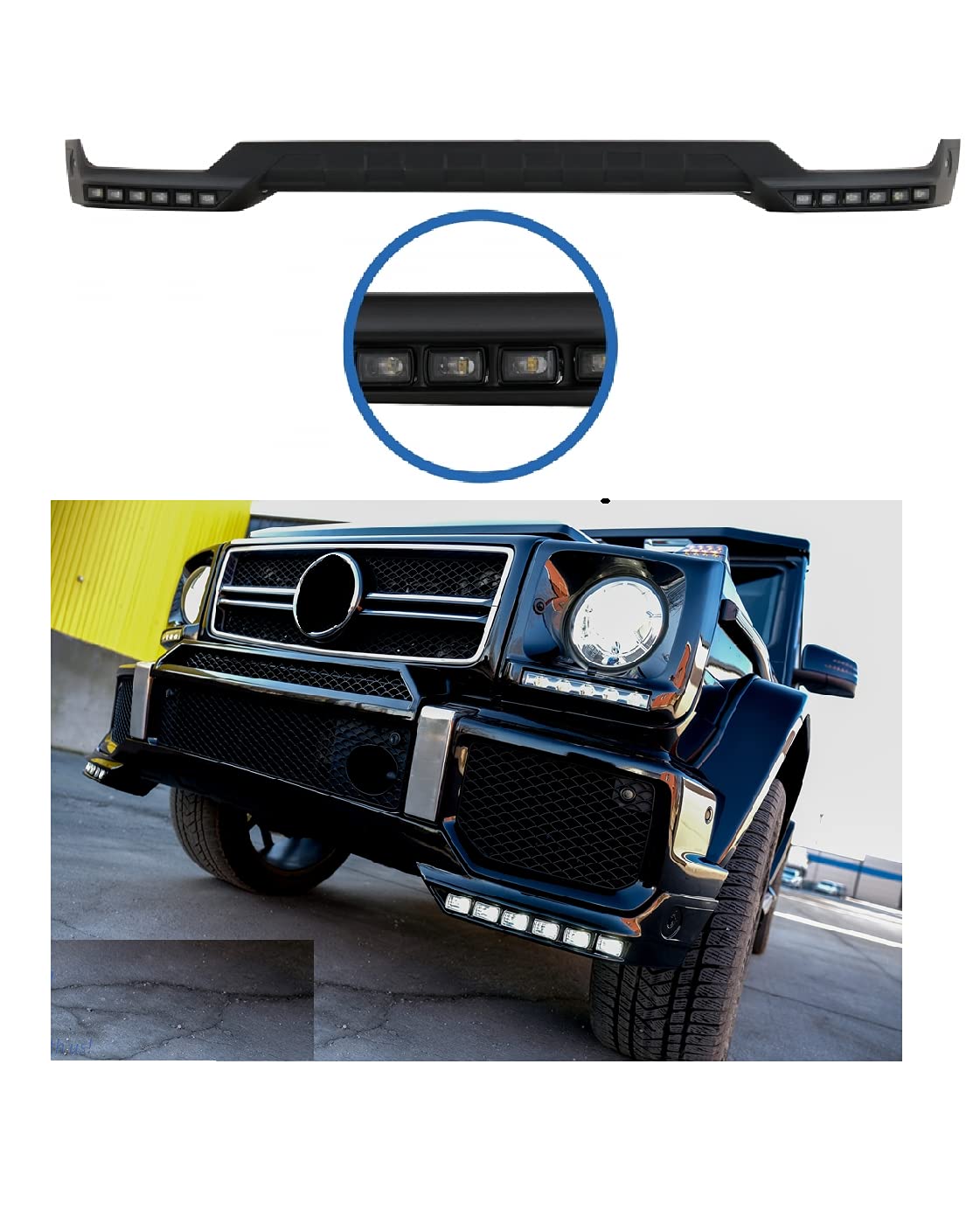 Aftermarket G63 Front Bumper Chrome Grille Brush Guard G Class G Wagon