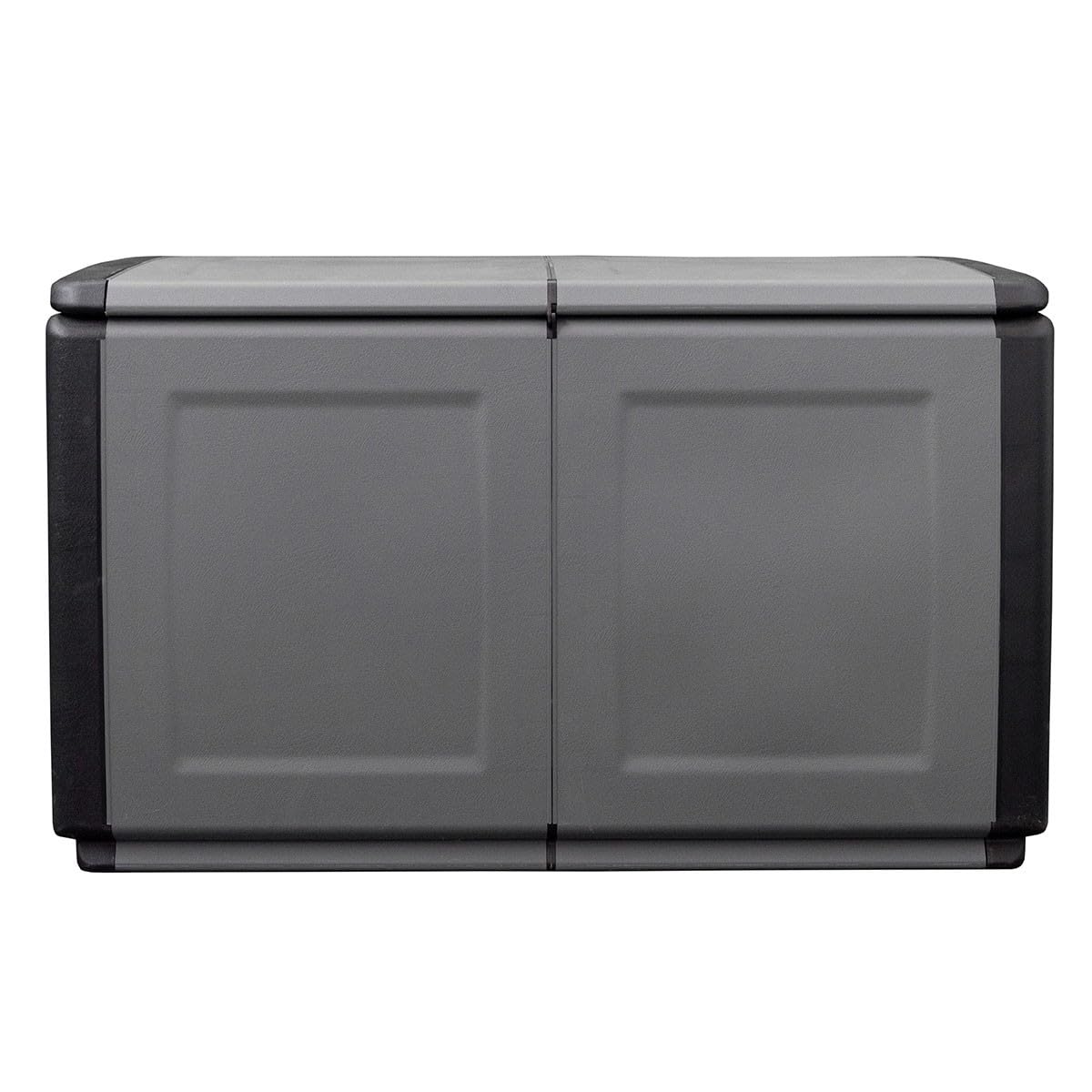 INTEC - Scatola di Stoccaggio 230L Scatola da Giardino Grigio/Nero 96 x 53 x A57cm Maniglie di Trasporto in Polipropilene