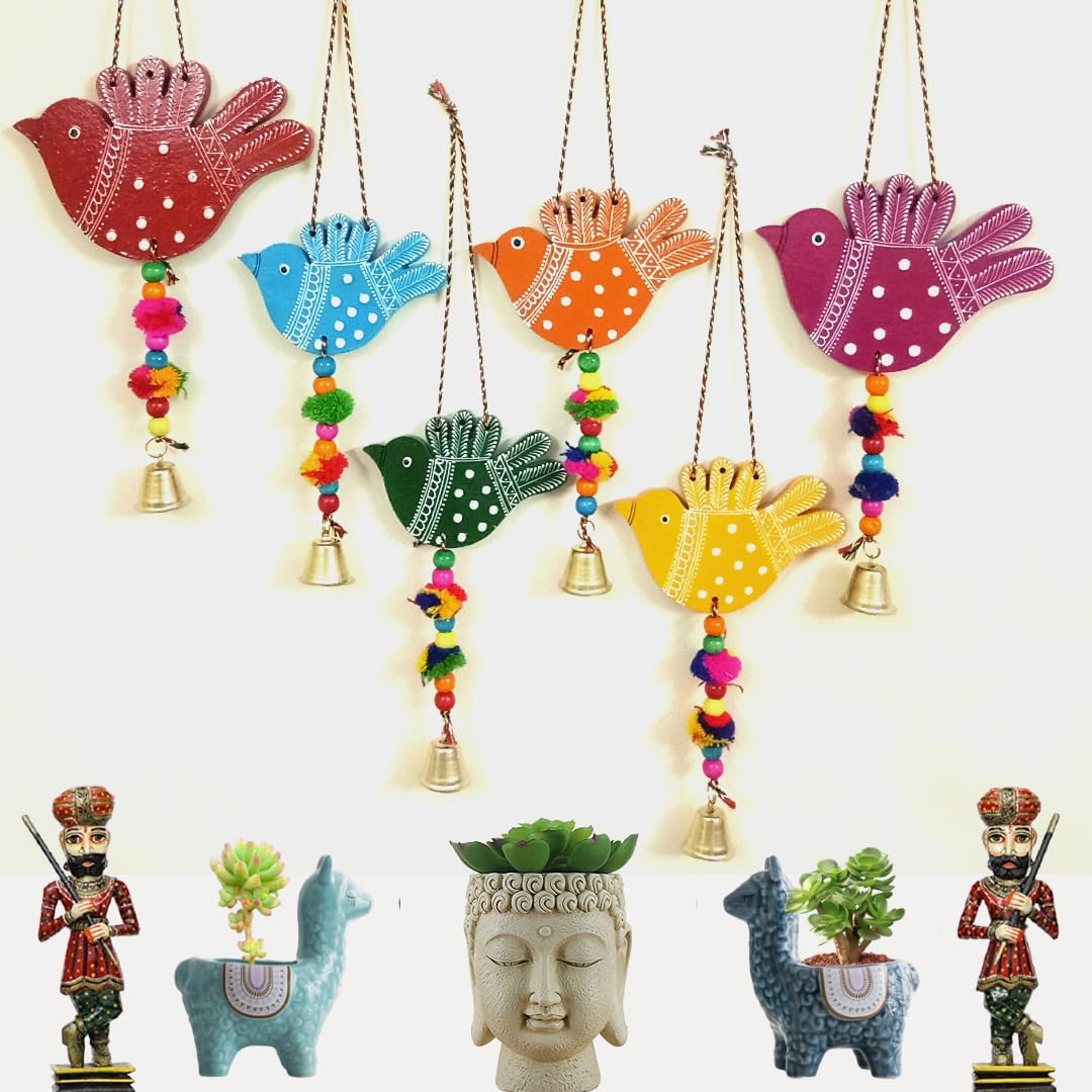 RRJAIPUR Hand-Painted Embossed Colorfull Decorative Birds Latkan Garland Hanging Pack of 6 (Multi_02) (B0CLT6LKB5) Amazon Price History, Amazon Price Tracker