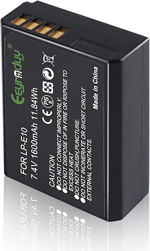 Paquete de 1 batería LP-E10 para cámara digital Canon EOS Rebel T6 T7 T5 T3, Kiss X50 X70, EOS 1100D 1200D 1300D 2000D