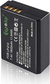 1-Pack of LP-E10 Battery for Canon EOS Rebel T6 T7 T5 T3, Kiss X50 X70, EOS 1100D 1200D 1300D 2000D Digital Camera