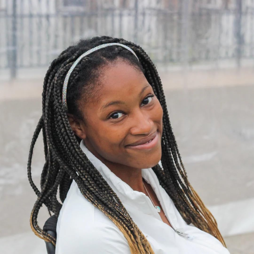 Sweaty Bands Womens Girls Headband for an Active Lifestyle - Non-Slip Grip Sweat-Wicking Velvet-Lined Rhinestone Jeweled Hairband - Bling Iridescent Ice - Image 7