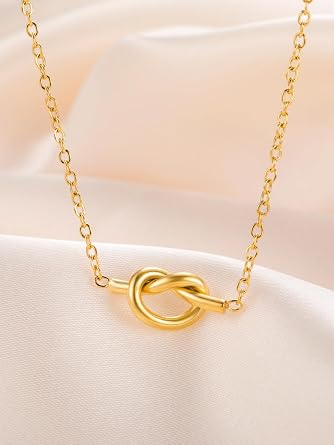 Dreamtimes Collana Nodo D'Amore Infinito In Acciaio Inox | Gioiello Per Coppie E Amici | Regalo Con Sacchetto Di Velluto - 5