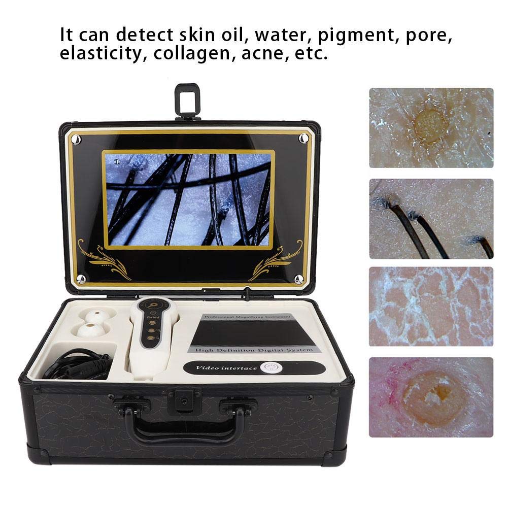 Hair Analyzer Machine, Hair Scalp Skin Oil and Analysis LCD Screen Hair Skin Analyzer Machine 50X 200X Skin Hair Scalp Detector Analyzer Microscope Digital Hair Skin Analyzer Microscope (US)
