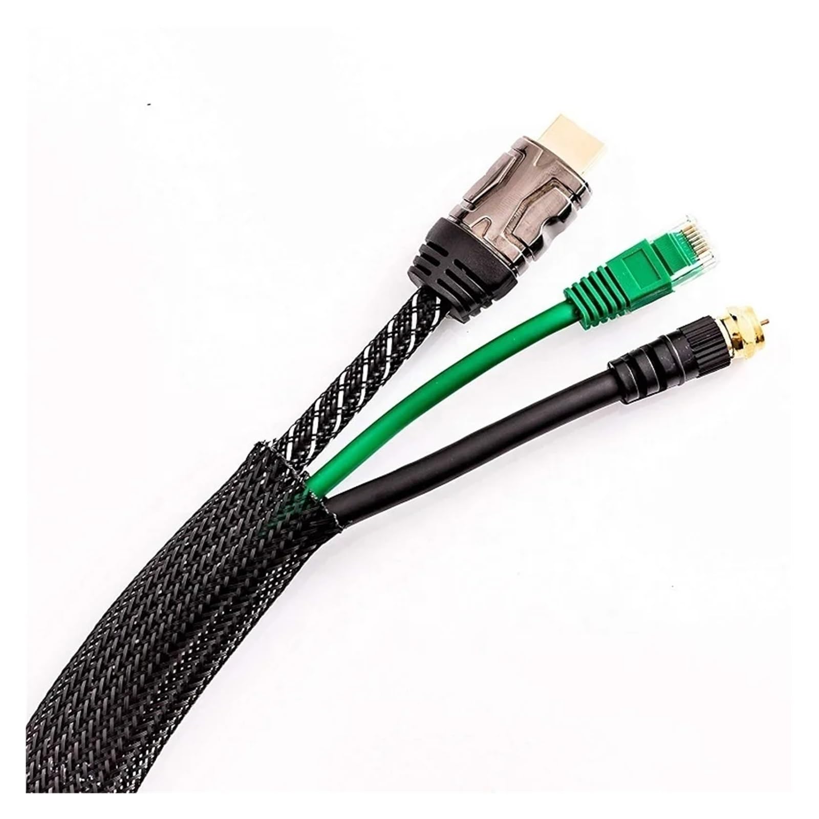 Gaine Cable Gaine tressée isolée Noire, 1/5/10/50/mètre, 4/6/8/10/12/14/20/25mm, Manchon de Protection for Presse-étoupe(35MM,10 Meters)