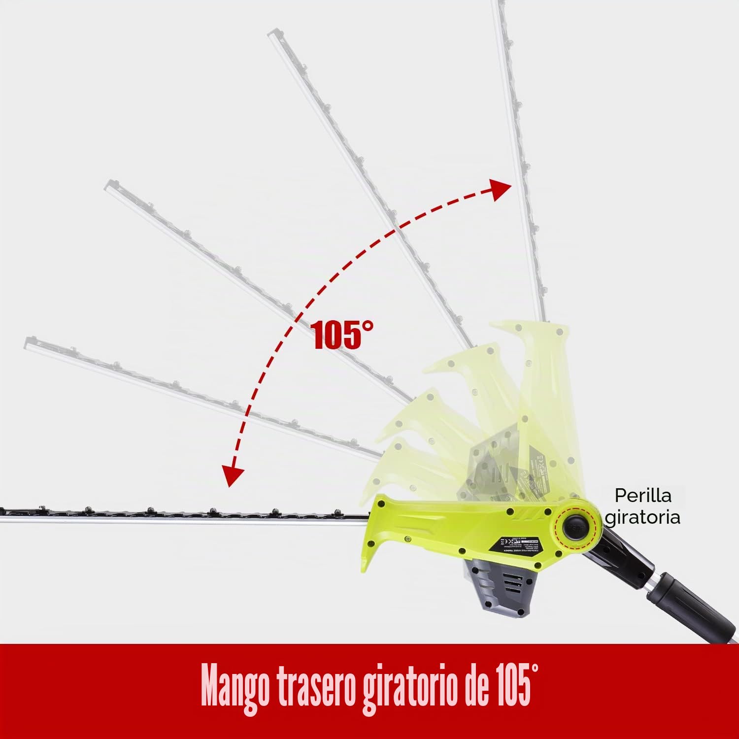 DEWINNER - Cortasetos inalámbricos telescópicos, multifunción, 2 baterías 20 V 2,5 Ah, Cargador, Longitud de Hoja 46 cm, Correa de Alcance..