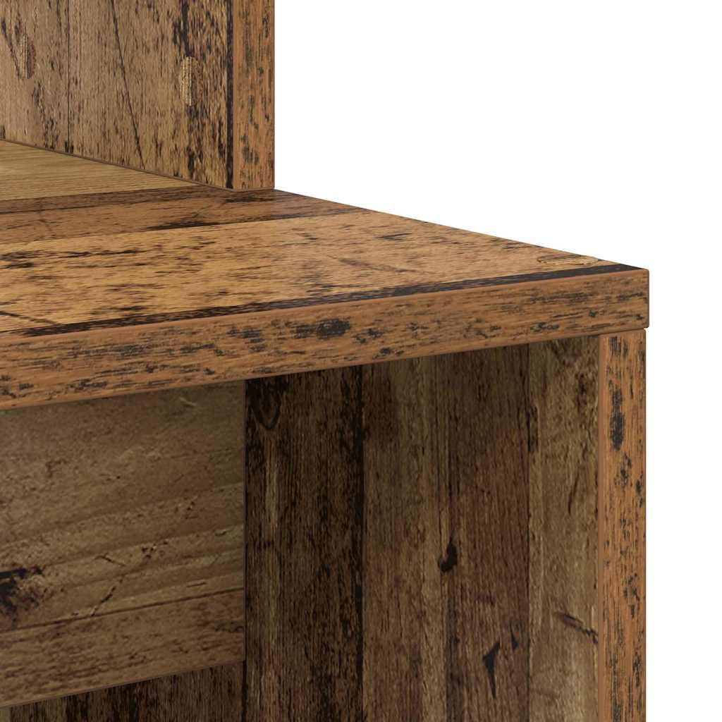 Escritorio de madera recuperada 78,5 x 37 x 154,5 cm con placa de madera para la oficina en casa y el estudio