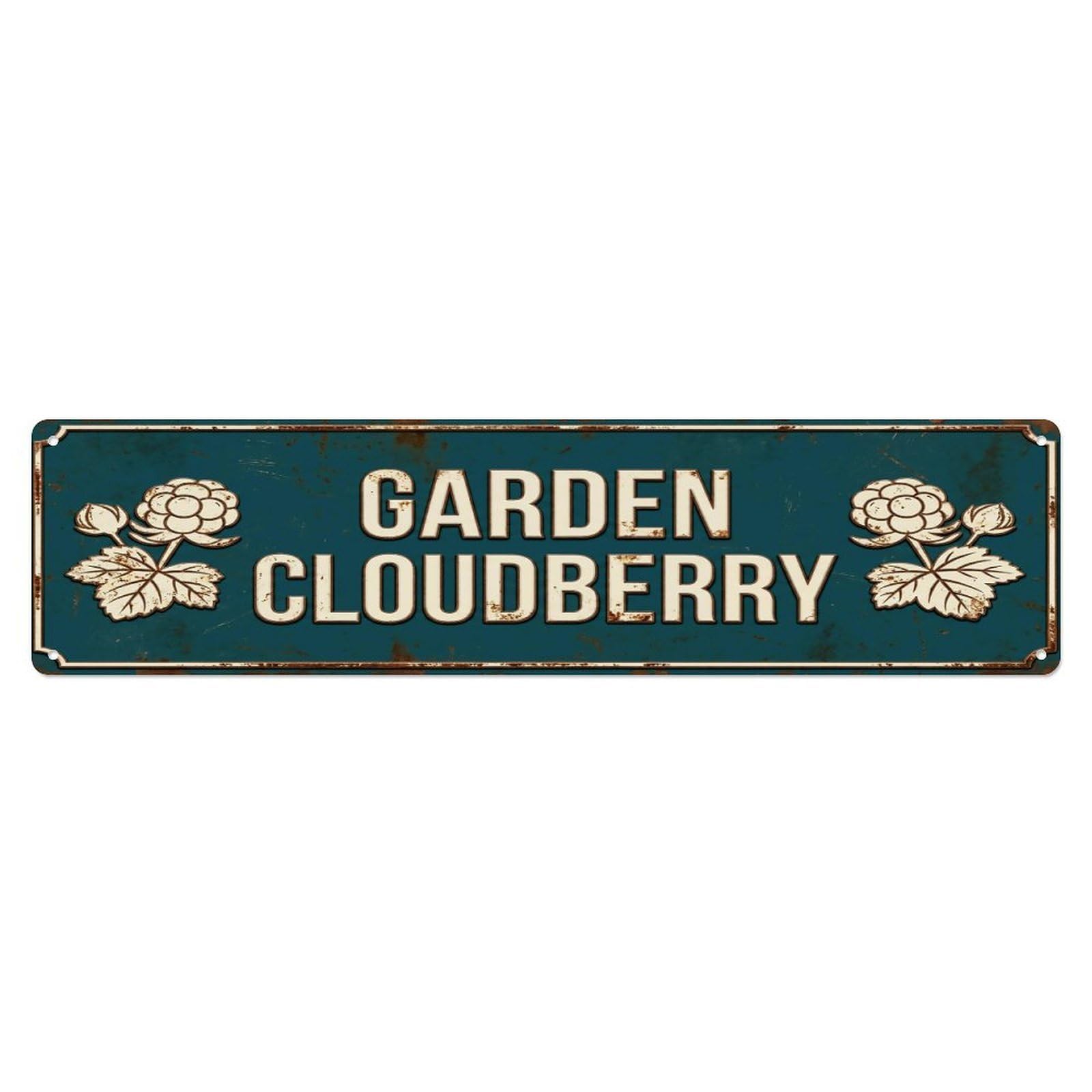GARDEN CLOUDBERRY Vintage Berry Rustic Farmhouse Metal Tin Sign