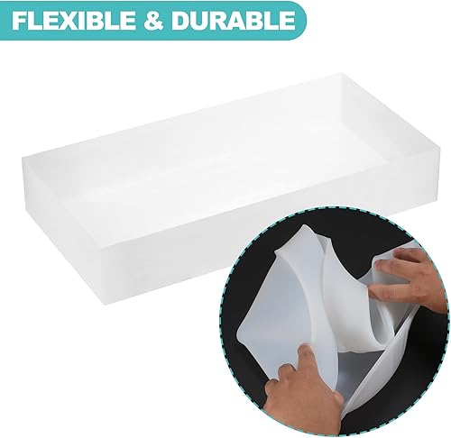 Miniatura 3 de HARFINGTON Tabla de charcutería de 24 pulgadas, bandeja de molde de silicona de resina, molde de epoxi, tabla de cortar, mesa de café para