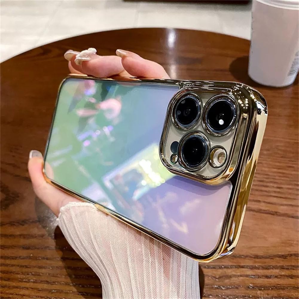 Coque acrylique transparent iPhone 14 Pro Max protection caméra or - 8