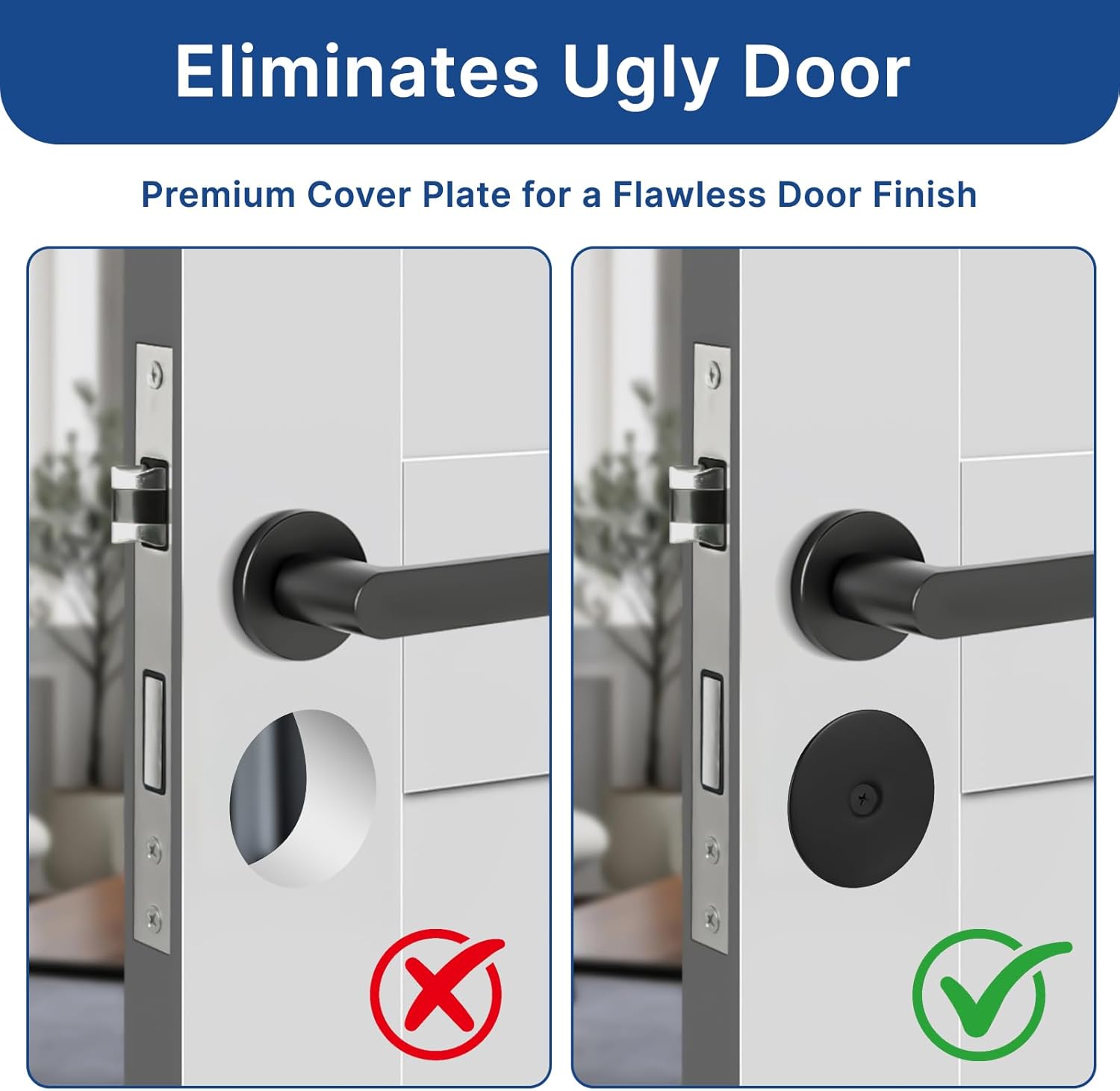 Professional Stainless Steel Door Hole Cover Plate - 2-5/8 Diameter Anti-Pry Deadbolt Cover Plate with Screw – Boost Security, Ensure Privacy & Upgrade Entry Door Looks