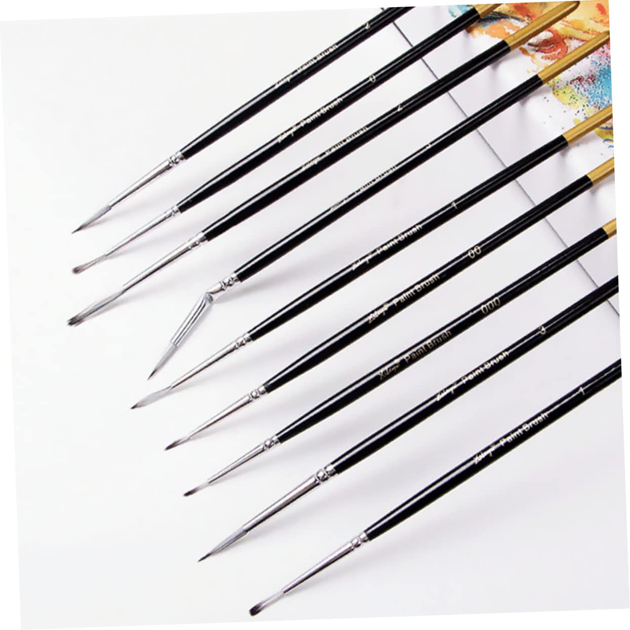 ARTIBETTER 3 Series Pluma De Gancho Arte Pinceles Pluma De Acuarela De Dibujo Bolígrafo Pincel De Pintura En Miniatura Pincel De Pintura De Detalle Lana De Nailon Black 9 Piezas*3