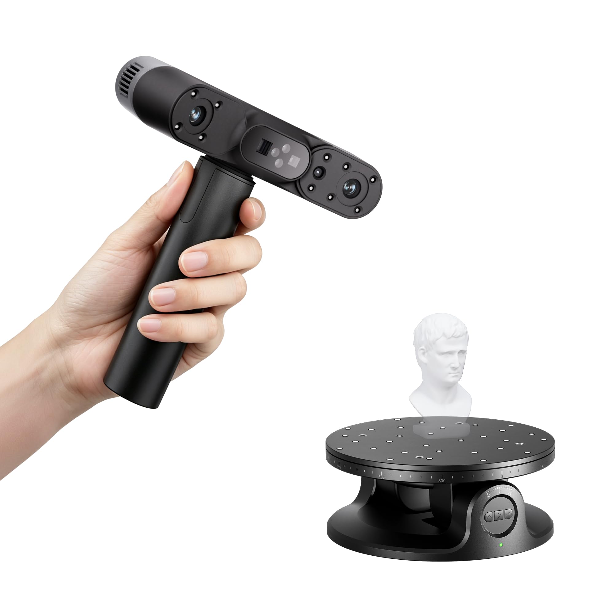 Revopoint POP 4 3D-Scanner Premium & Doppelachs Drehtisch, Einfache Erfassung detaillierter 3D-Daten