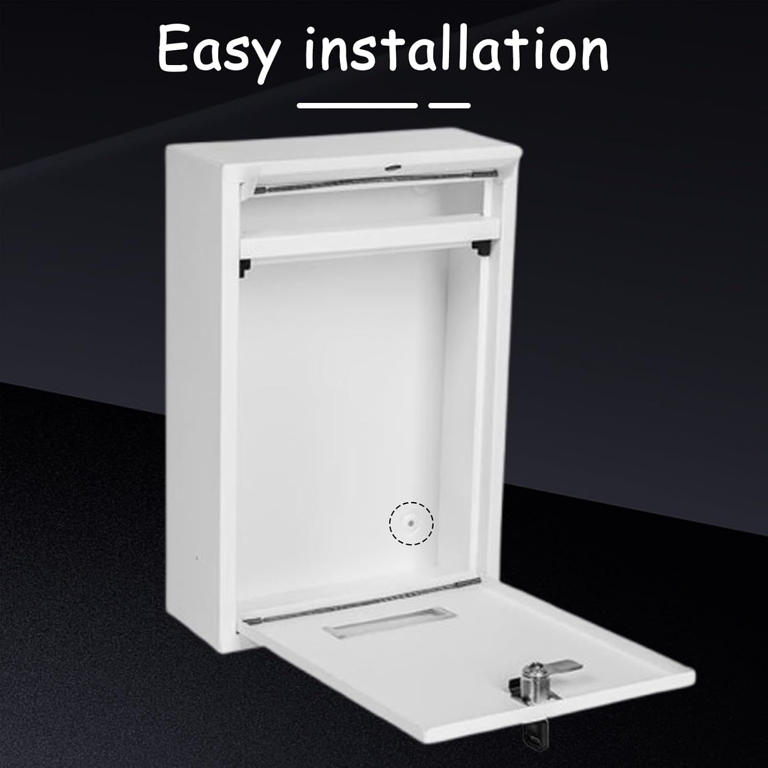 YuJianShengHong Wall Mount Locking Mailbox 12.6 x 8.6 x 3.4 Inch, White Wall Mounted Mailbox, Mailbox Wall Mount