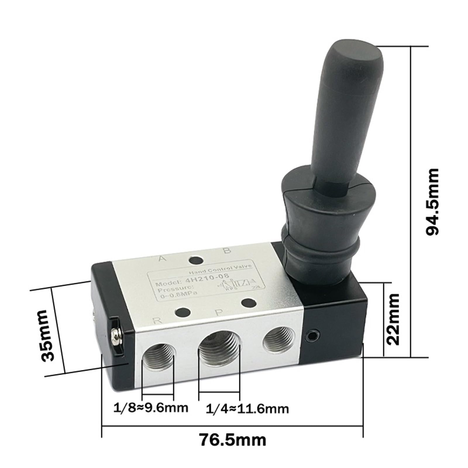 1pcs 4H210-08 1/4 "2 Posizioni 5 Port Air Valvola di controllo manuale pneumatica Valvola di controllo pneumatica 5/2 vie Leva manuale azionata valvola di controllo (4H210-08 6mm)