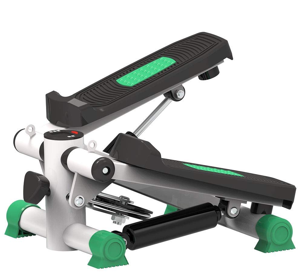 Máquina paso a paso, mini máquina de ejercicio multifunción con pantalla LED, función arriba-abajo, máxima capacidad de carga para entrenamiento en casa